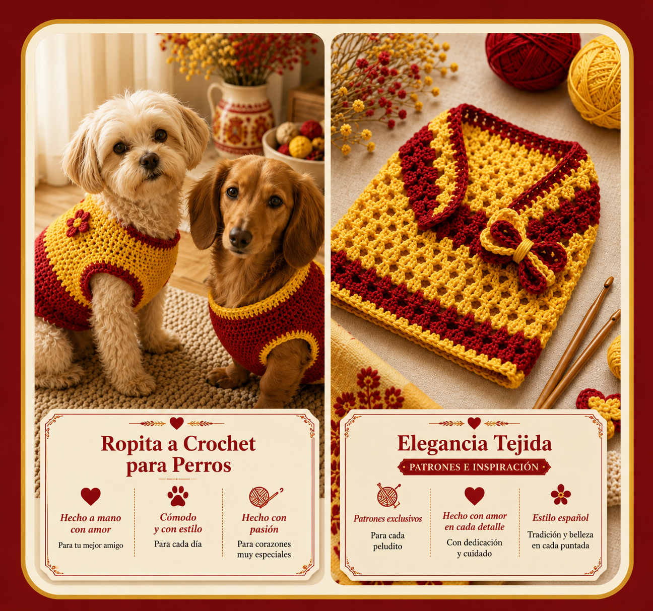 Ropita de ganchillo para mascotas — patrones e inspiración